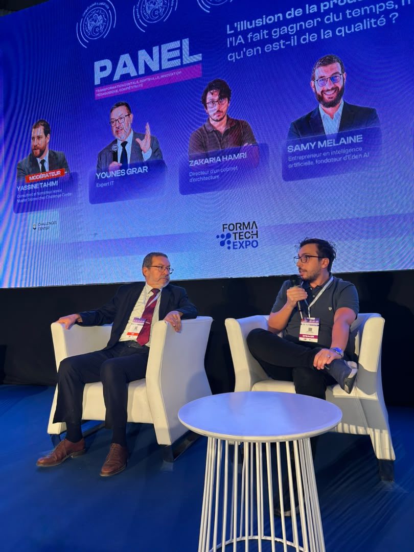 Zakaria Hamri au micro pendant le panel de FormaTech Expo